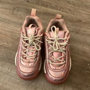 Grade school Pink Fila sneakers